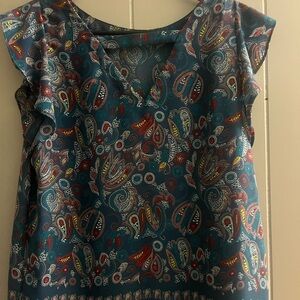 LOFT Multicolor Paisley Blouse